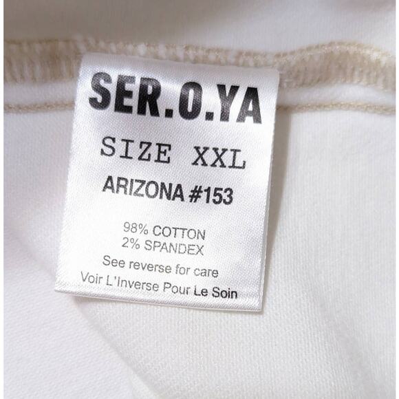 SER.O.YA Marcus Button Front Denim Shirt Shacket Arizona White Seroya Size XXL - Picture 8 of 14